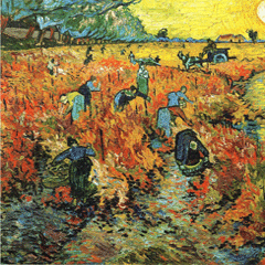 reproductie De rode wijngaard van Vincent van Gogh